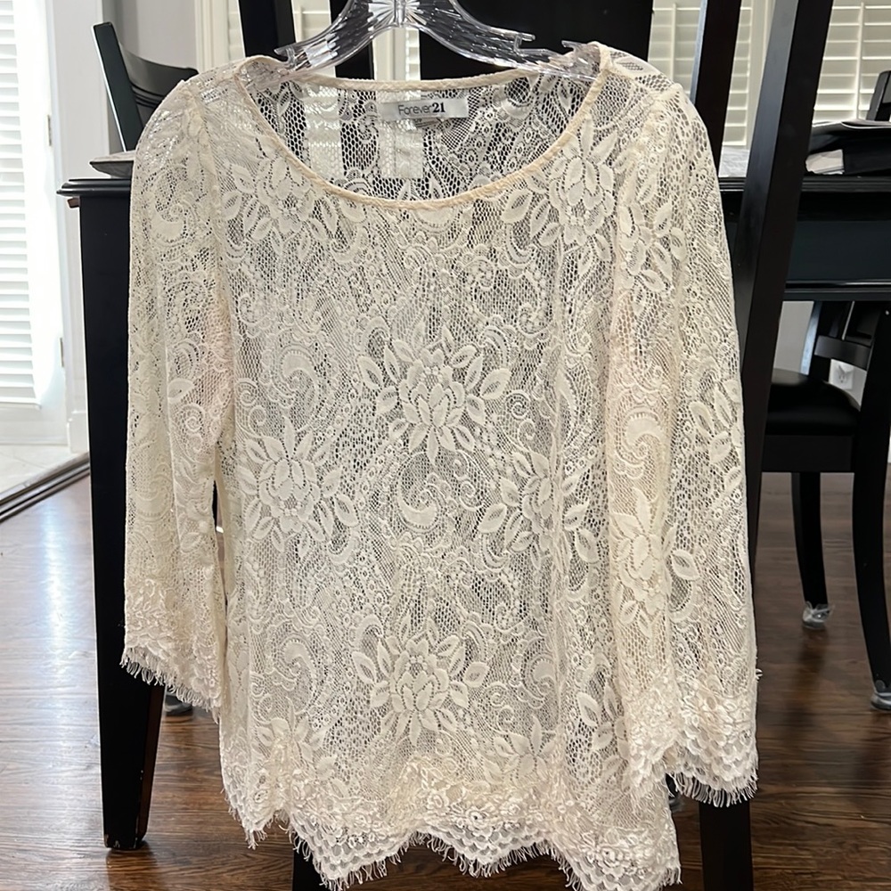 Cream lace top